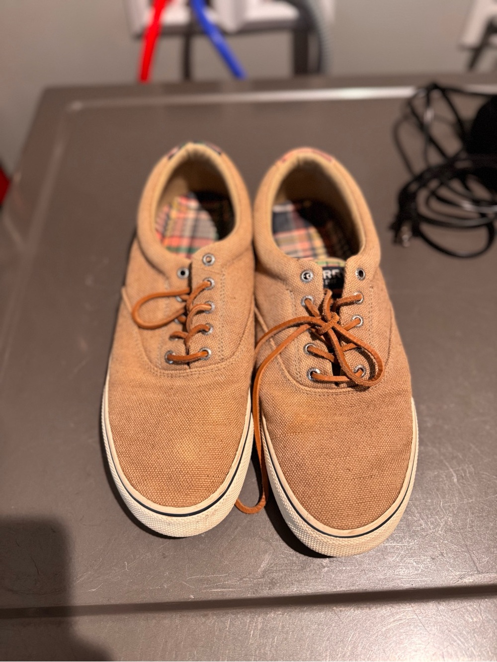 Sperry Brown Canvas Low-Top Sneakers